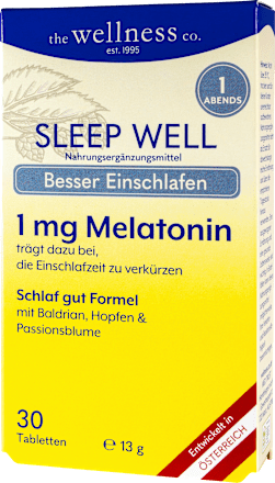 Sleep Well Melatonin Tabletten the wellness co.