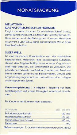 Sleep Well Melatonin Tabletten the wellness co.