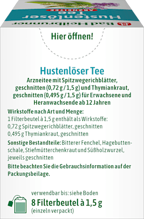 Arzneitee, Hustenlöser Tee (8 Beutel) Bad Heilbrunner