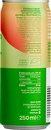 Erfrischungsgetränk, Koffein Drink Kaktus & Limette share