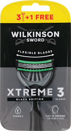 Pánske jednorazové holiace strojčeky Xtreme 3 Black Edition WILKINSON SWORD