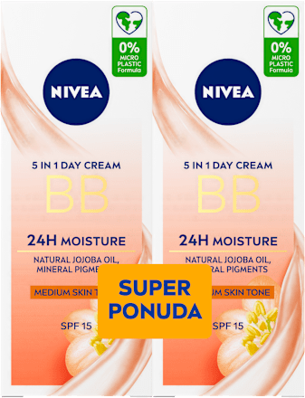 BB dnevna krema 5u1, duopack, 2 x 50 ml – medium, spf 15 NIVEA