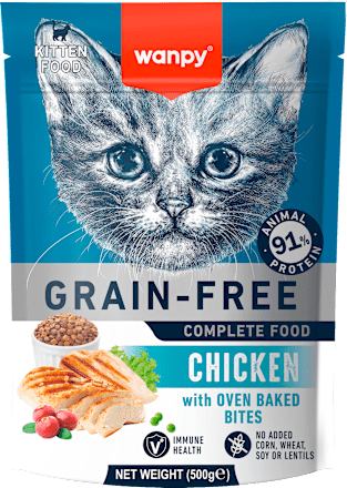 Popolna hrana za mačje mladiče s piščancem wanpy