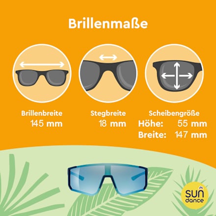 Sonnenbrille Erwachsene, sportlich mit blau getönten Gläsern SUNDANCE