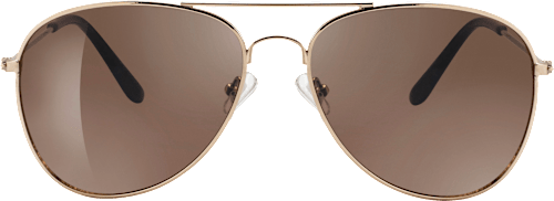 Sonnenbrille Erwachsene, Pilotenbrille mit goldenem Gestell, braun getönte Gläser SUNDANCE