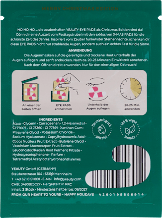 Augenpads X-Mas Candy Stange Cranberry & Coconut (1 Paar) Yeauty