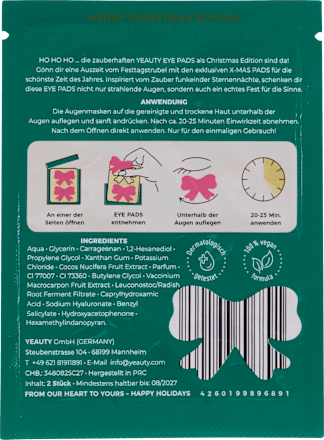 Augenpads X-Mas Schleife Cranberry (1 Paar) Yeauty