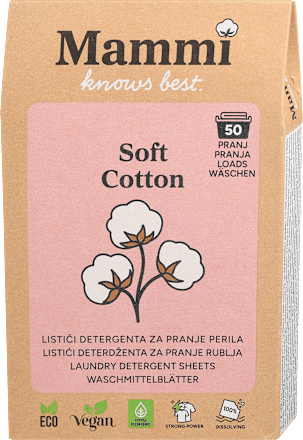 Detergent v lističih za pranje perila Soft Cotton Mammi