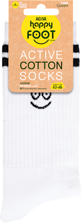 Памучни чорапи Аctive, бели, размер 43-46 happy FOOTtopia