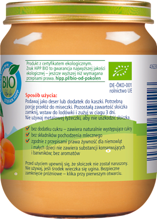 Jabłka z morelami BIO, po 4. miesiącu HiPP
