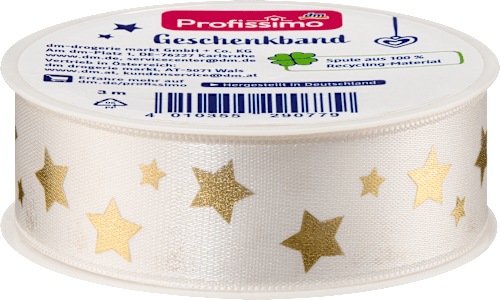 Geschenkband mit Sterne, creme Profissimo
