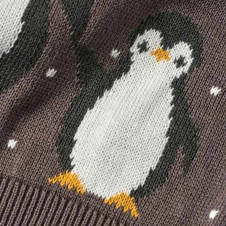 Pullover aus Strick mit Raglan-Ärmeln & Pinguin-Motiv, grau, Gr. 86 ALANA