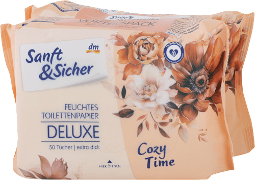 Vlažni toaletni papir Cozy Time, 2 x 50 kos Sanft&Sicher