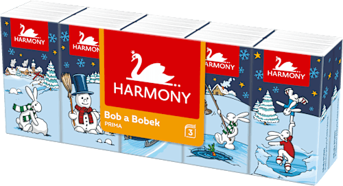 Papierové vreckovky Bob a Bobek, 10x10 Harmony