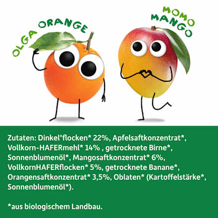 Fruchtriegel mit Getreide Mango & Orange ab 1 Jahr, (4x23 g) Freche Freunde
