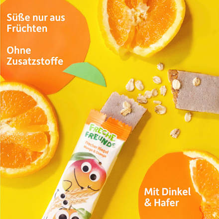 Fruchtriegel mit Getreide Mango & Orange ab 3 Jahren, (4x23 g) Freche Freunde