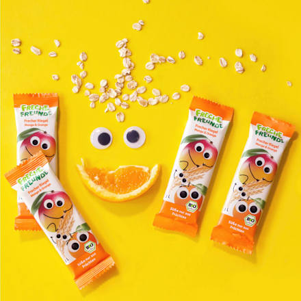 Fruchtriegel mit Getreide Mango & Orange ab 3 Jahren, (4x23 g) Freche Freunde