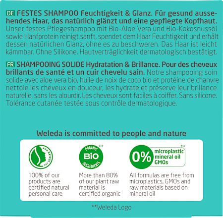 Festes Shampoo Feuchtigkeit & Glanz WELEDA
