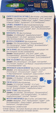 Bio adventi kalendárium filteres teákkal, 24 filter dmBio