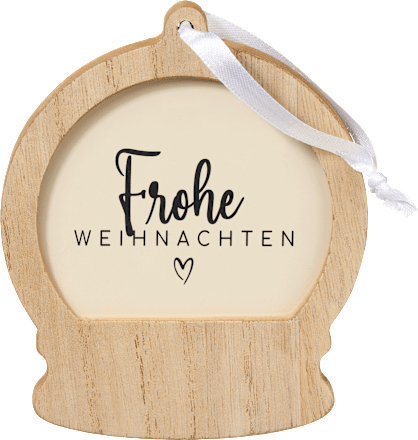 Fotoaufhänger Holz Weihnachtskugel Paradies