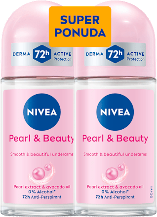 Deo roll-on Pearl & Beauty, duo pakiranje, 5 x 50 ml NIVEA