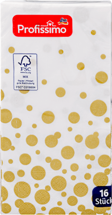 ubrousky Zlaté konfety, 33x33cm, 3vrstvé Profissimo