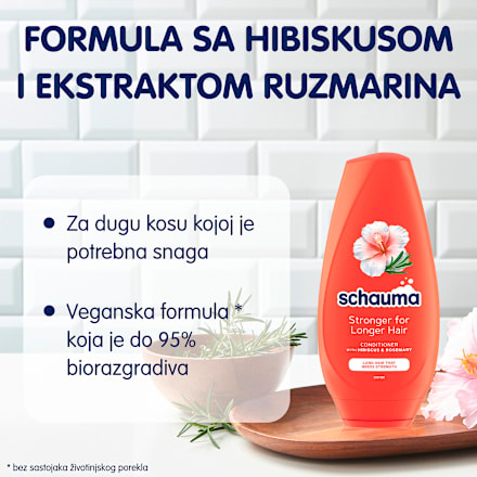 Regenerator za kosu Stronger for Longer Hair – hibiskus i ružmarin schauma