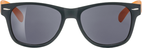 Sonnenbrille Kids, schwarzes Gestell, orangefarbene Bügel SUNDANCE