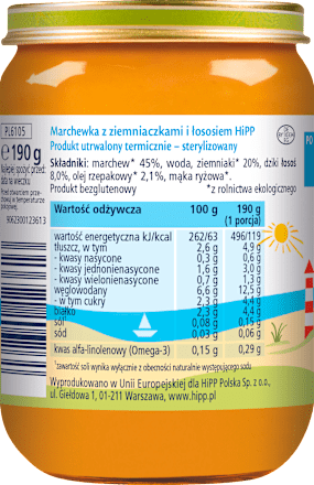 Marchewka z ziemniaczkami i łososiem HiPP