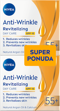 Anti-Wrinkle + Revitalizing dnevna krema za lice 55+, duopack 2x50 ml NIVEA