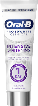 Bieliaca zubná pasta Pro 3D White Clinical Intensive Whitening Radiant White Oral-B