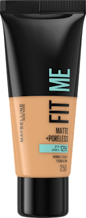 Tekoča podlaga FIT ME! Matte+Poreless, 250 Sun Beige MAYBELLINE NEW YORK