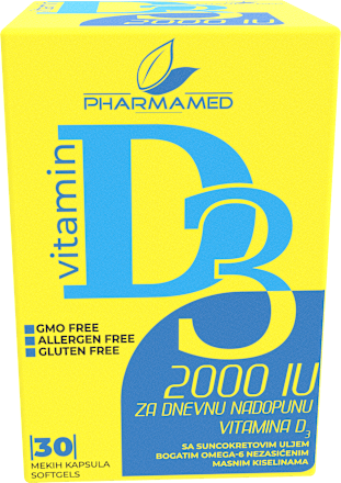 Vitamin D3 2000 IU kapsule Pharmamed