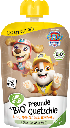 EKO pire Paw Patrol – kruška, marelica i batat, 12+ mj. PURE & FUN