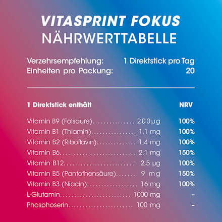 Vitasprint Fokus Direktsticks 20 St vitasprint