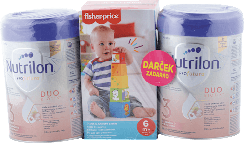 Mliečny nápoj pre malé deti  Profutura DUOBIOTIK 3 + Fisher Price veža Nutrilon