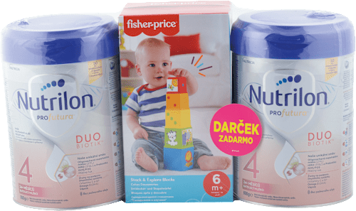 Mliečny nápoj pre malé deti Profutura DUOBIOTIK 4 + Fisher Price veža Nutrilon