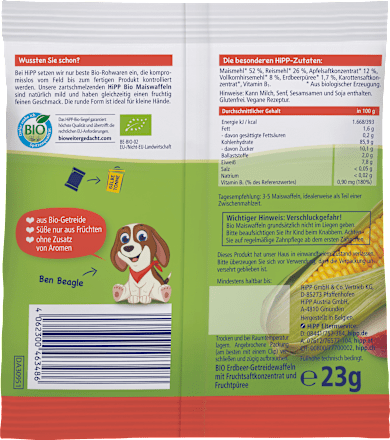 Babysnack Maiswaffeln Erdbeere ab dem 8. Monat HiPP