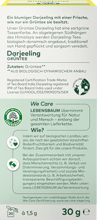 Grüner Tee Darjeeling Ambootia demeter LEBENSBAUM