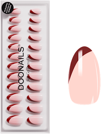 Künstliche Nägel Press Ons Short Almond Red Slate French Doonails