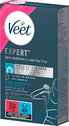 Hideggyanta szalagok Expert, bikinivonalra és hónaljra, érzékeny bőrre Veet