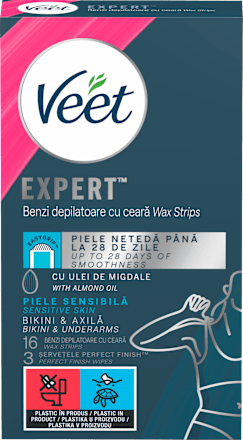 Hideggyanta szalagok Expert, bikinivonalra és hónaljra, érzékeny bőrre Veet