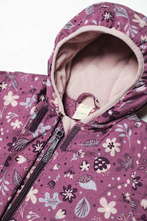 Schneeanzug mit Blumen-Muster, rosa, Gr. 74/80 Dimo