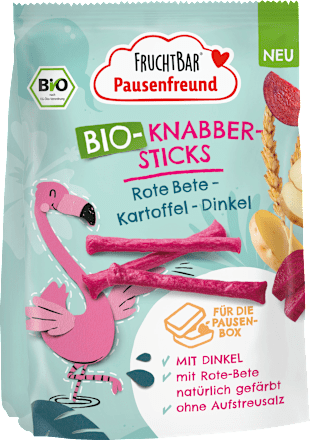 Kindersnacks Knabber-Sticks rote Bete, Kartoffel & Dinkel ab 3 Jahren FRUCHTBAR Pausenfreund