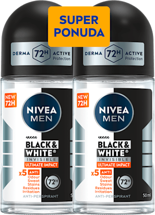 Deo roll-on Black & White Ultimate Impact, duo pakiranje, 2 x 50 ml NIVEA MEN
