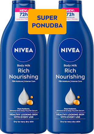 Mleko za telo Rich Nourishing – super ponudba, 2 × 400 ml NIVEA