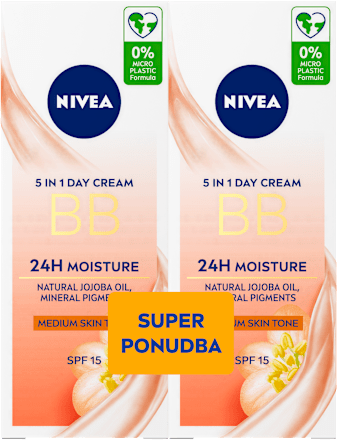Vlažilna krema 5 v 1, temnejša, (2 x 50 ml) NIVEA