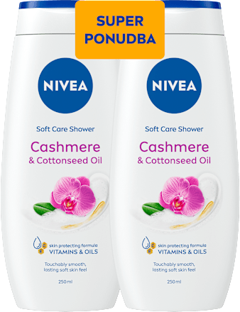 Kremni gel za tuširanje Cashmere & Cotton Seed Oil - super ponudba, 2 × 250 ml NIVEA