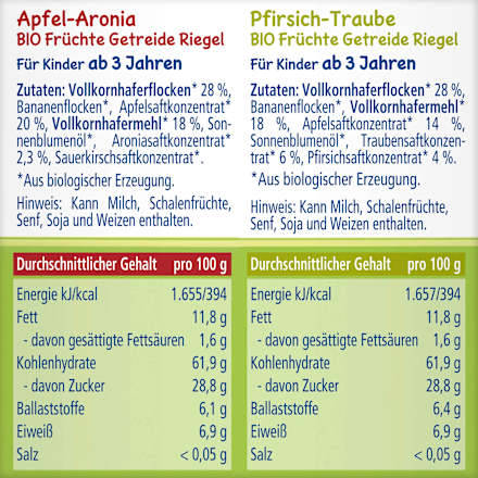 Kindermüsli Früchte Apfel, Aronia, Pfirisch und Traube ab 1 Jahr HiPP