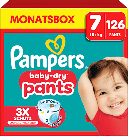 Baby Pants Baby Dry Gr. 7 (17+ kg) Monatsbox Pampers